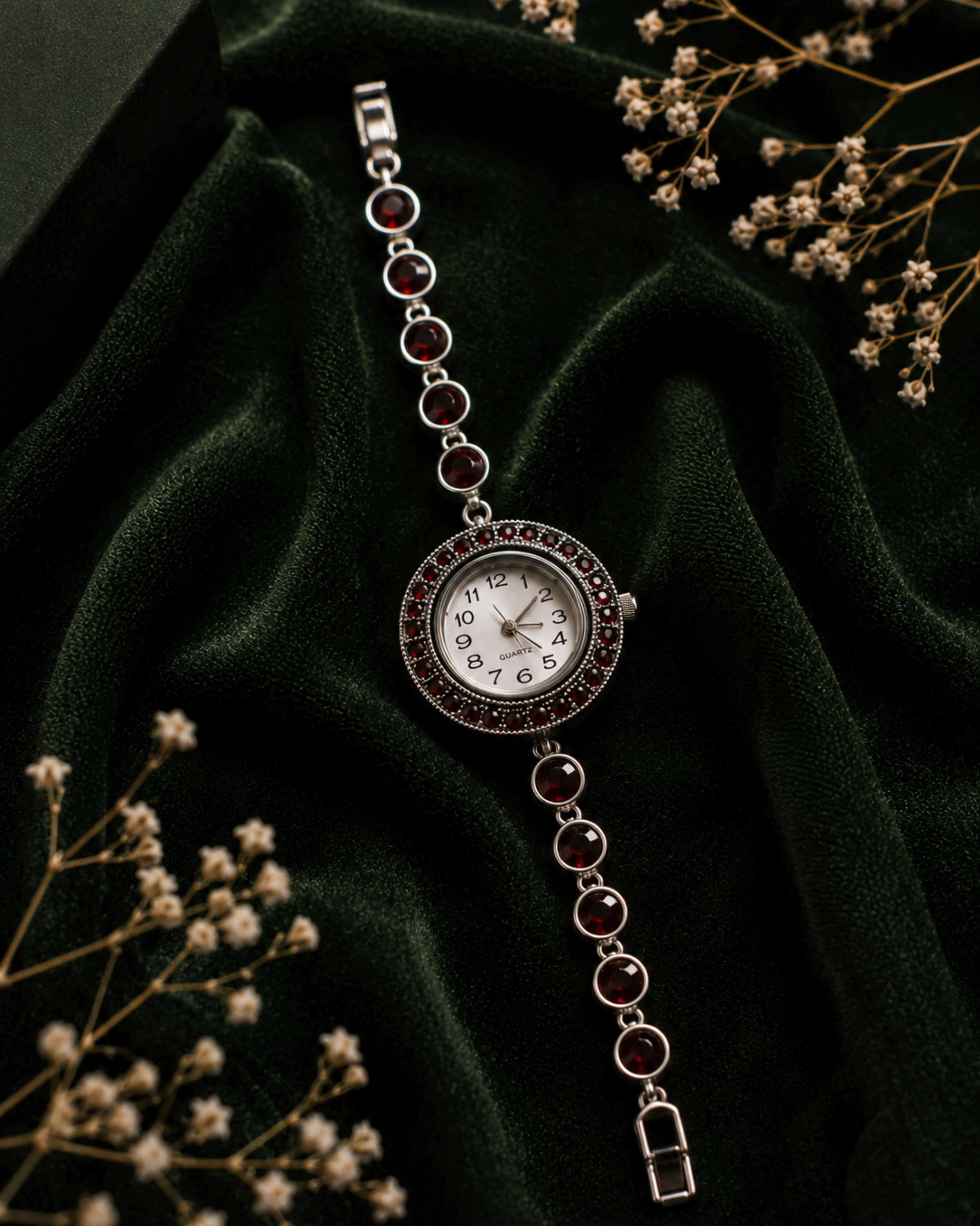 Rubra — Garnet-Tone Pendant Watch