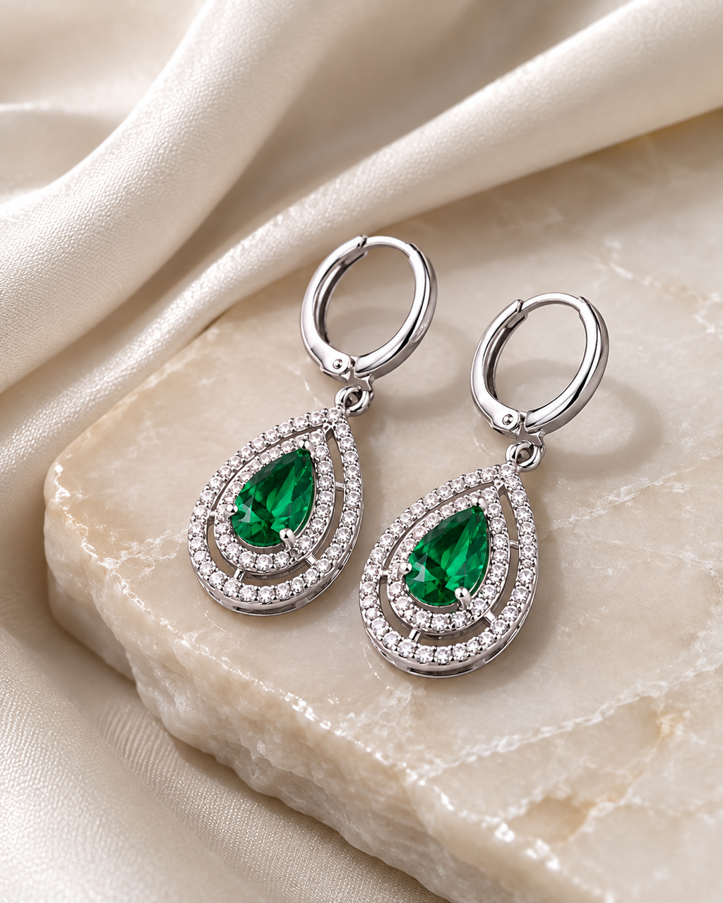 Emerald Teardrop Earrings