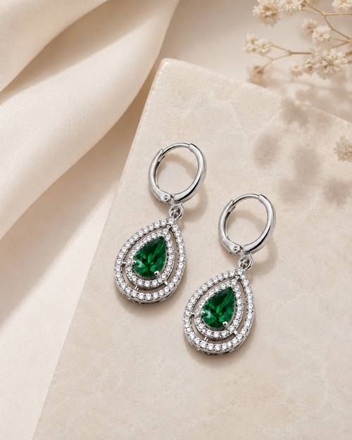 Emerald Teardrop Earrings